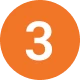 Circular orange icon with 3