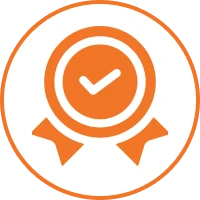 Certification badge with checkmark