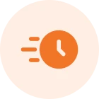 Clock with speed lines icon