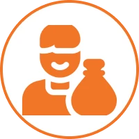 Robber icon with money bag